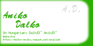 aniko dalko business card